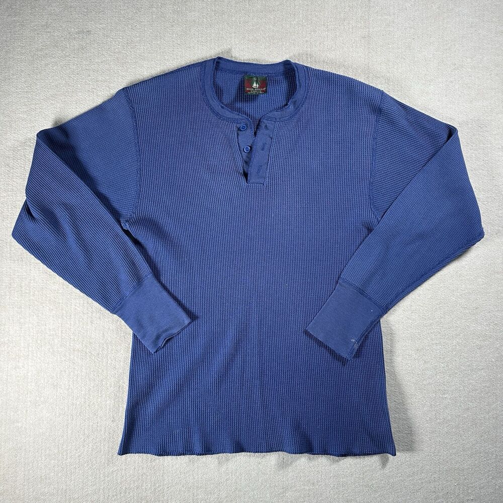 VTG High Sierra Waffle Thermal Women’s L Blue Long Sleeve Henley
